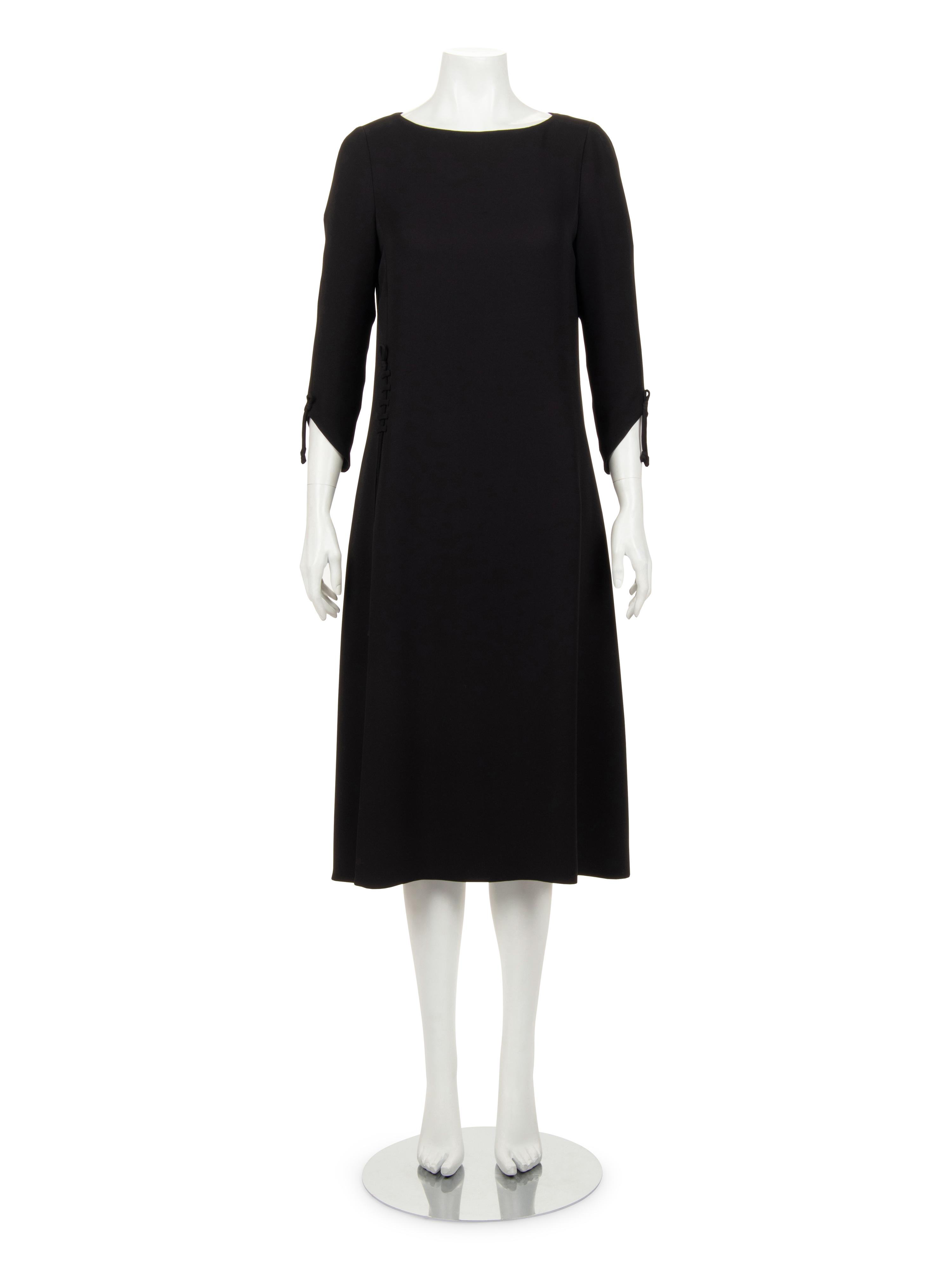 Ralph Rucci Wool Crepe Dress with Ties