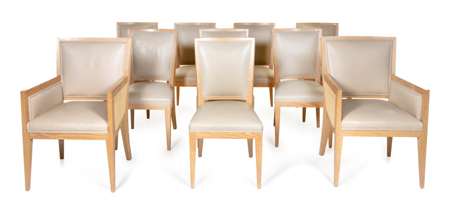 Set of Ten Custom Dining Chairs Mattaliano, USA