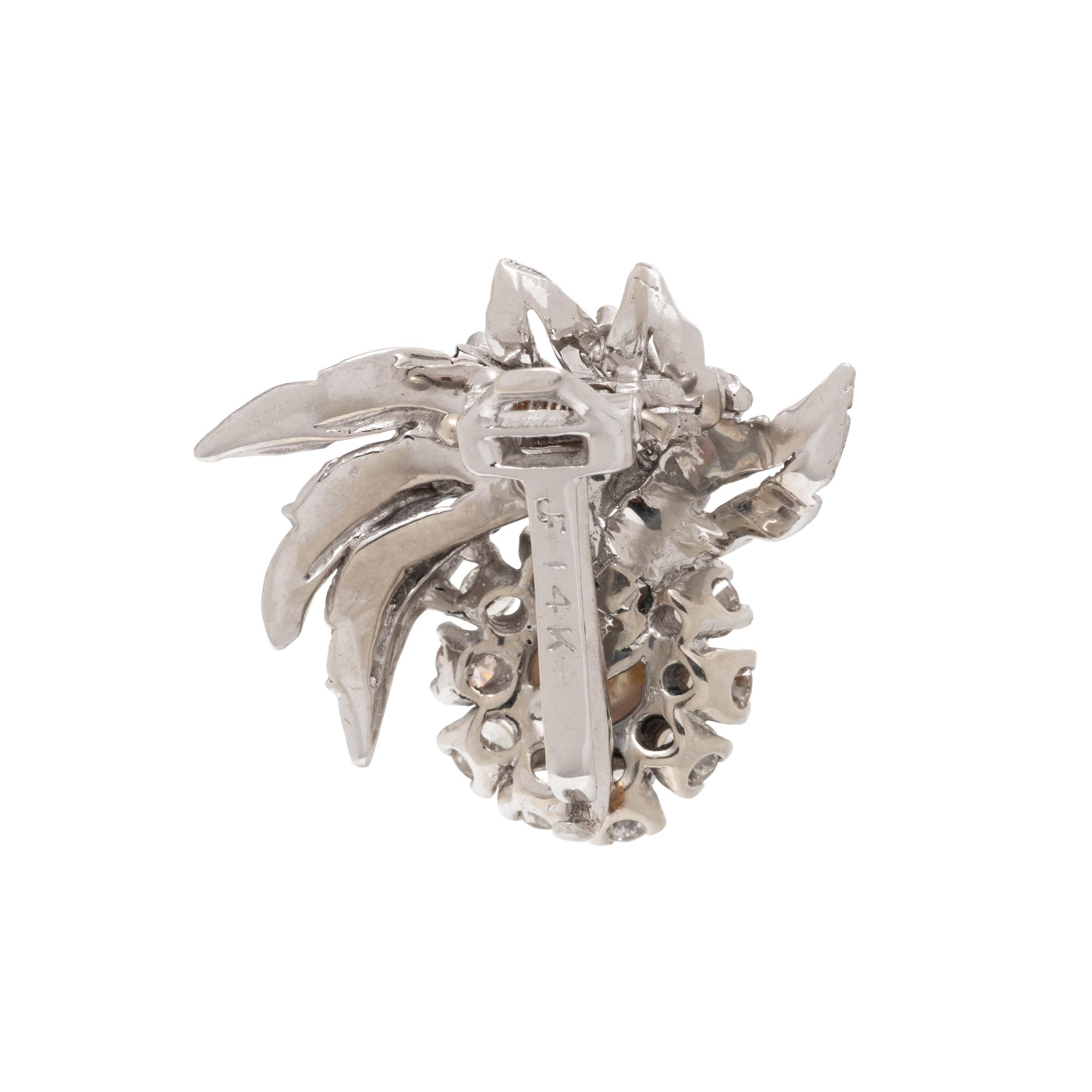 CULTURED PEARL, DIAMOND, AND WHITE GOLD ENHANCER