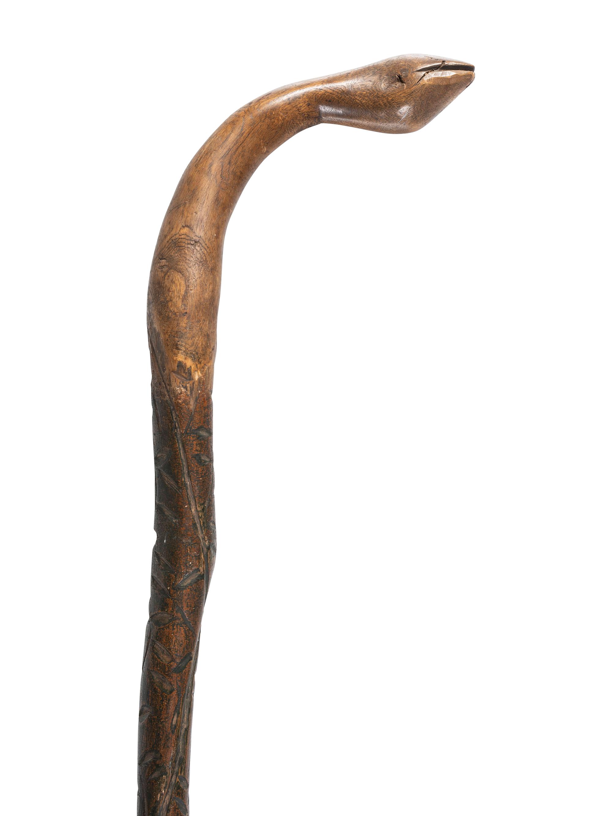 Northeastern Chip-Carved Effigy Cane