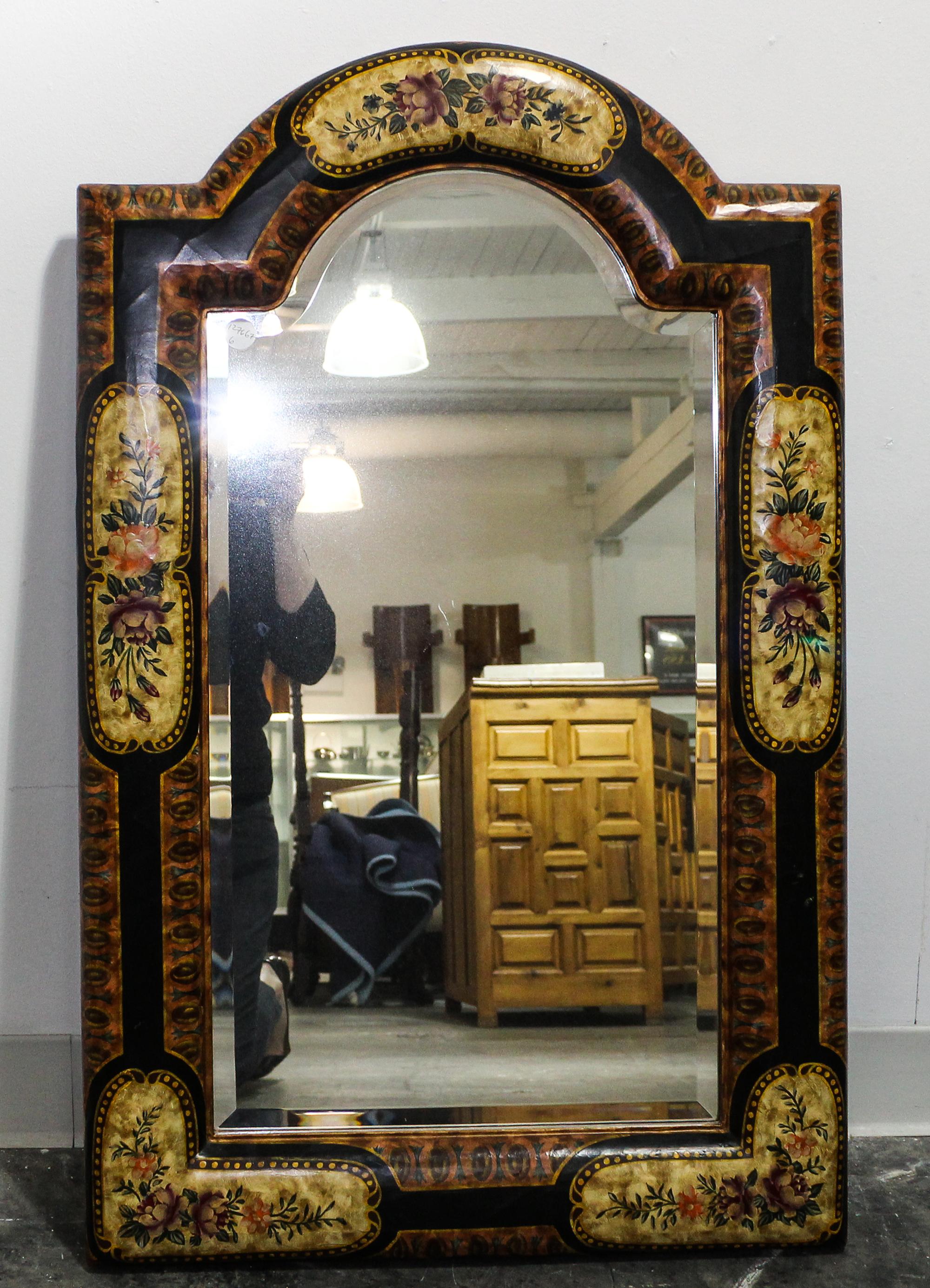 An Italian Style Painted Mirror Height 39 x width 23 1/2 inches. — 20TH CENTURY