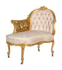 An Assembled Louis XV Style Giltwood Parlor Suite