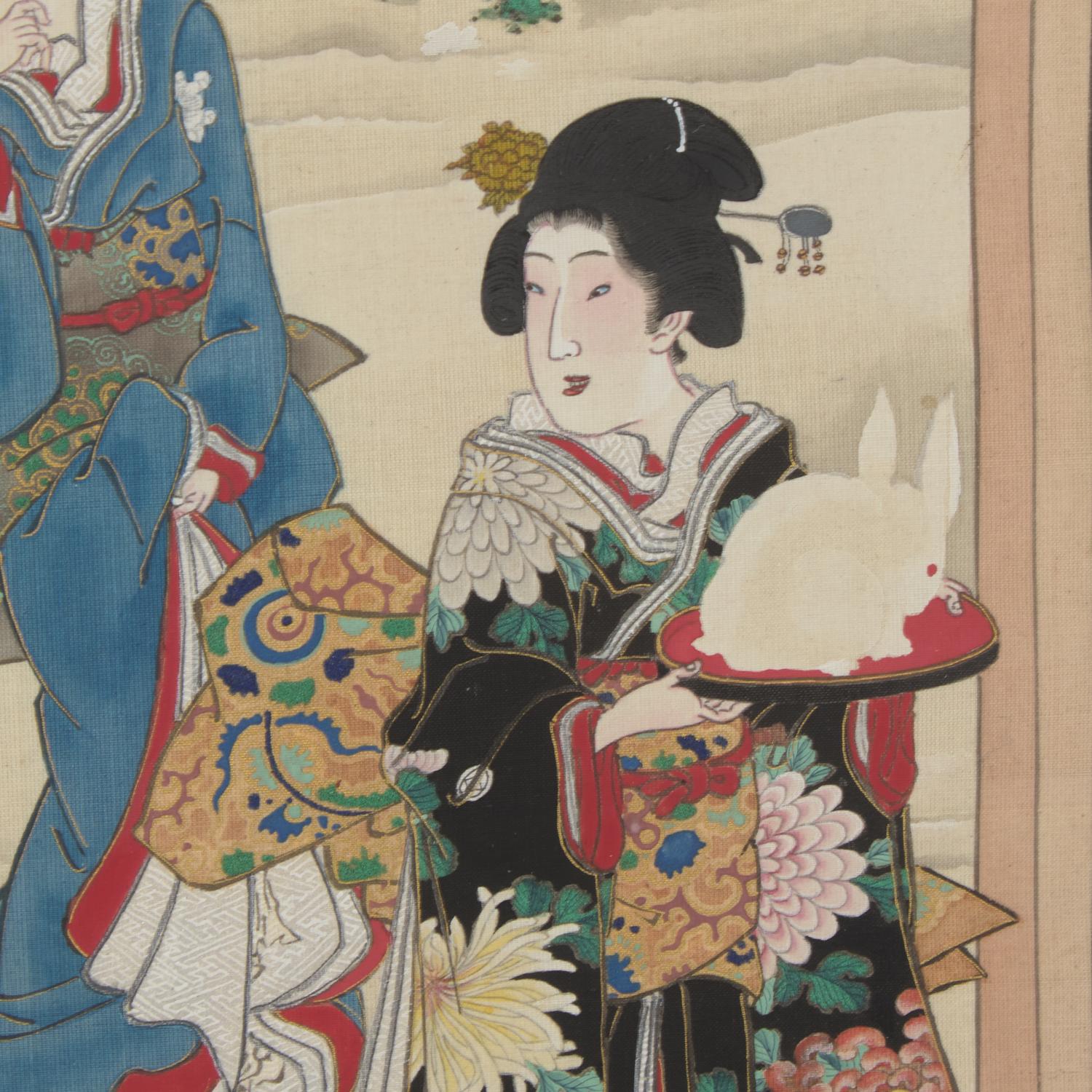 Toyohara Kunichika (Japanese, 1835-1900), Painted Album Leaf, Meiji Period