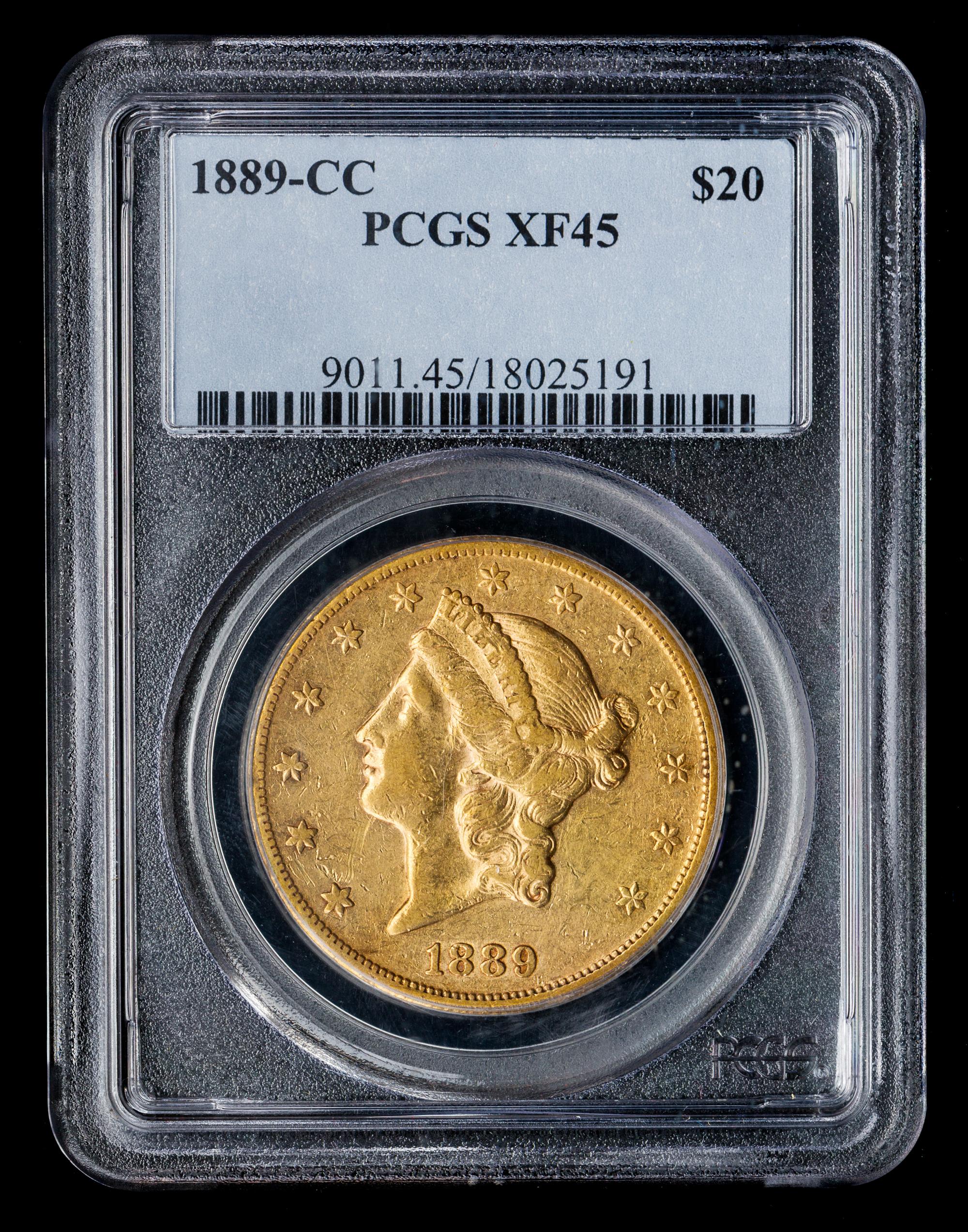 A United States 1889-CC Liberty Head $20 Gold Coin