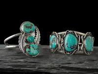 Navajo Silver and Turquoise Cuff Bracelets