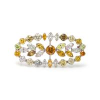 COLORED DIAMOND AND DIAMOND BROOCH