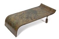 A Philip and Kelvin LaVerne Bronze Clad Wood Low Table Height 18 x width 60 x depth 29 1/2 inches. — NEW YORK, CIRCA 1960's