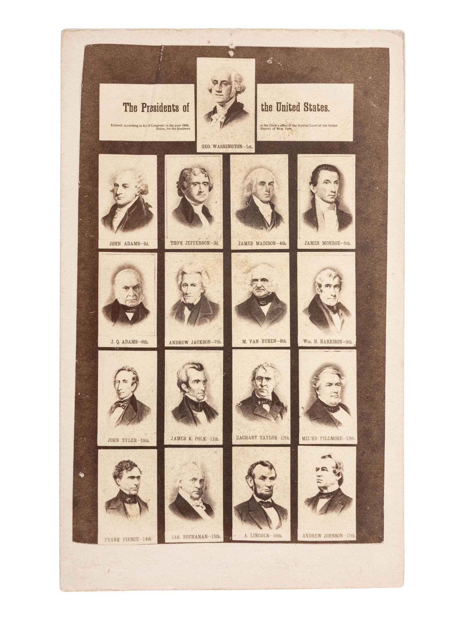 [POLITICS]. 21 CDVs of US presidents incl. from life portraits of HAYES, GARFIELD, and ARTHUR.