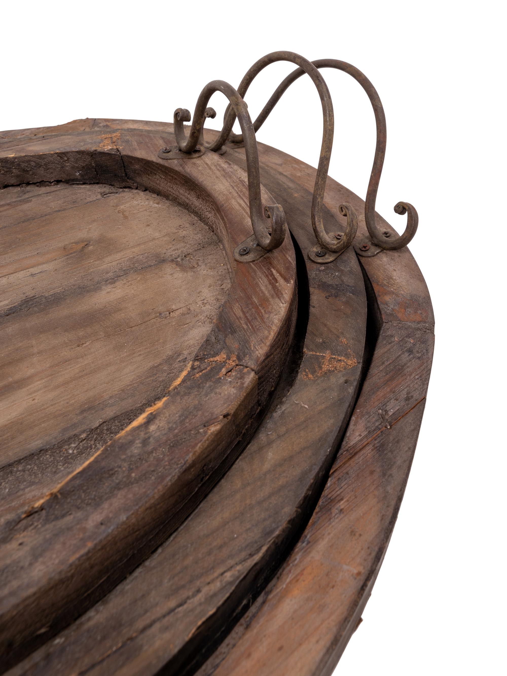 A Group of Rustic Style Nesting Trays