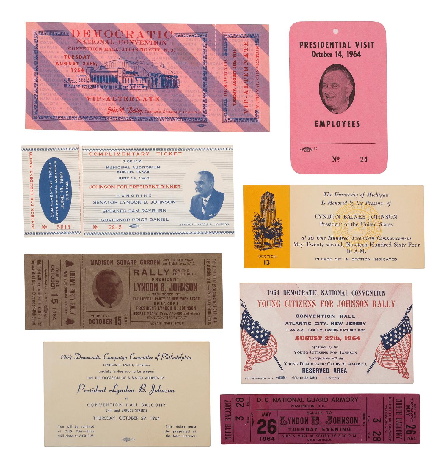 [JOHNSON, Lyndon B. (1908-1973)]. A large group of ephemera related to Johnson's campaigns.
