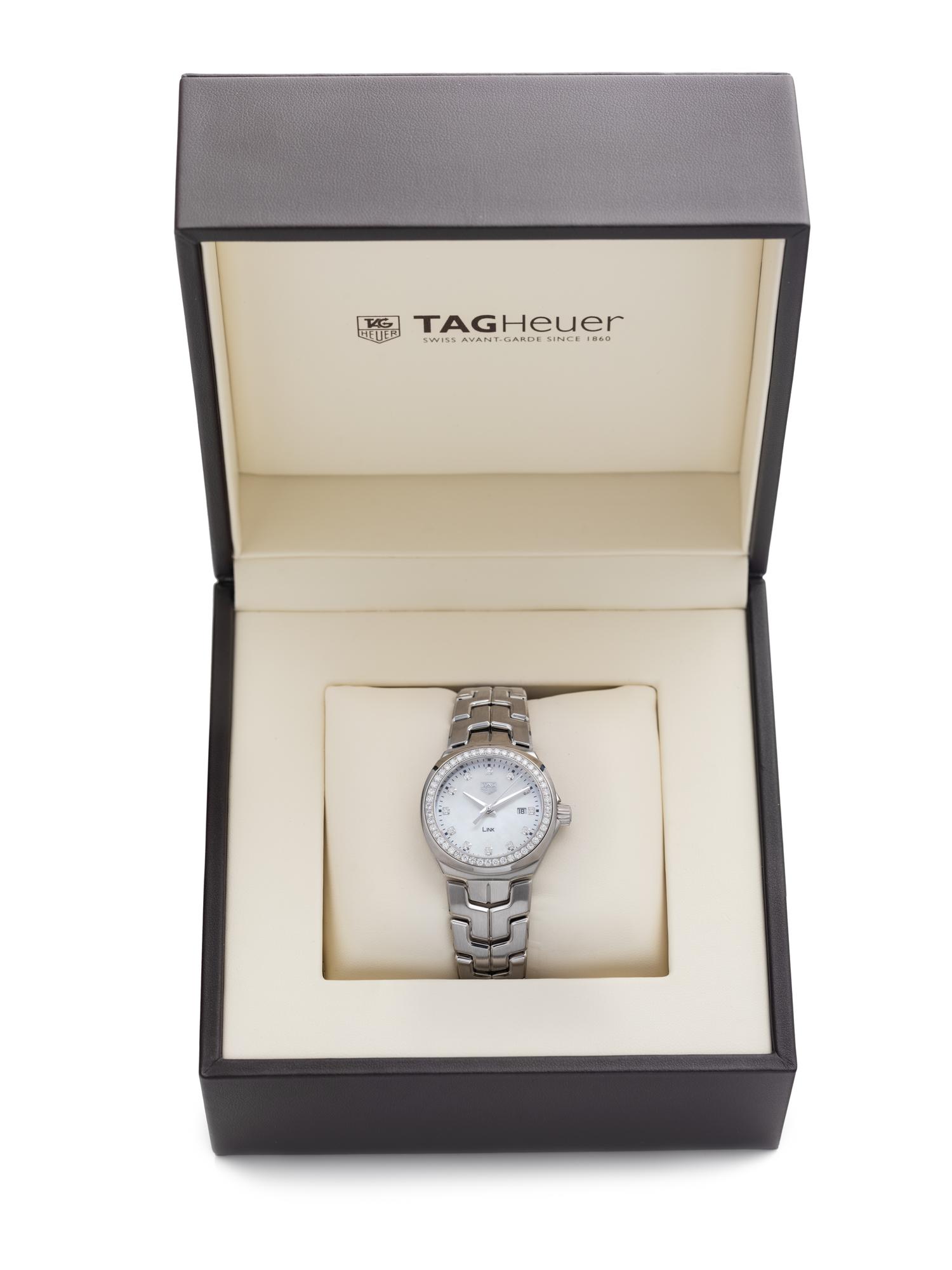 TAG HEUER, STAINLESS STEEL AND DIAMOND 'LINK' WATCH