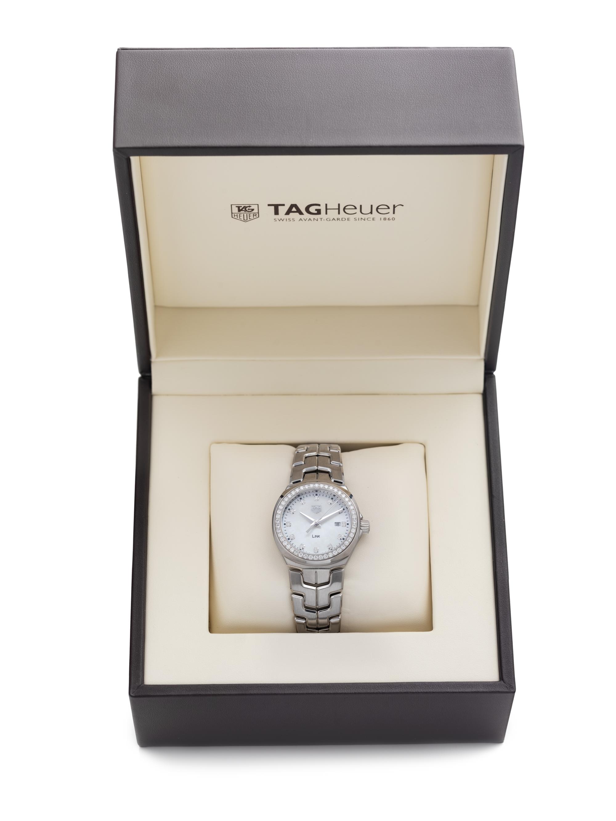 TAG HEUER, STAINLESS STEEL AND DIAMOND 'LINK' WATCH