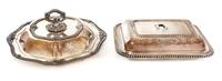 Five Silver-Plate Covered Entree Dishes and Covers Width of first 13 1/2 inches.