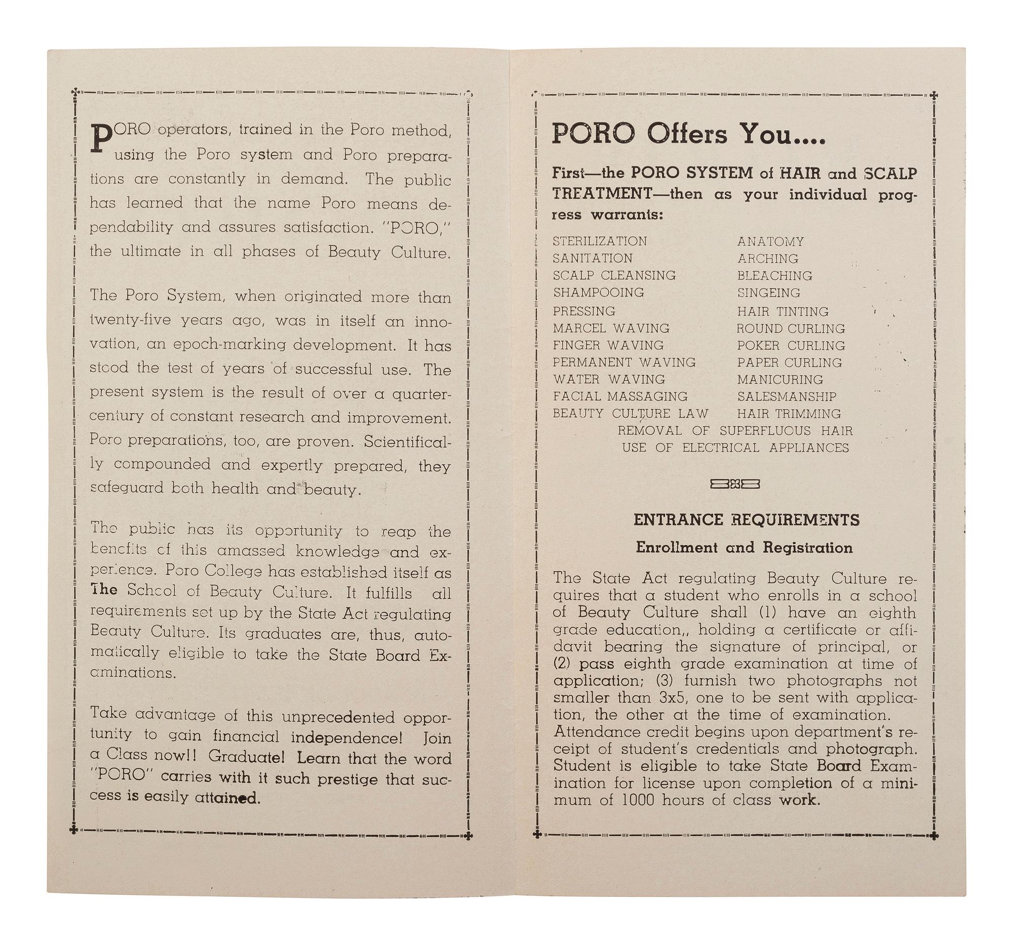 [EDUCATION - MALONE, ANNIE M. (1869-1957)]. 2 items related to Poro College, Chicago, IL.