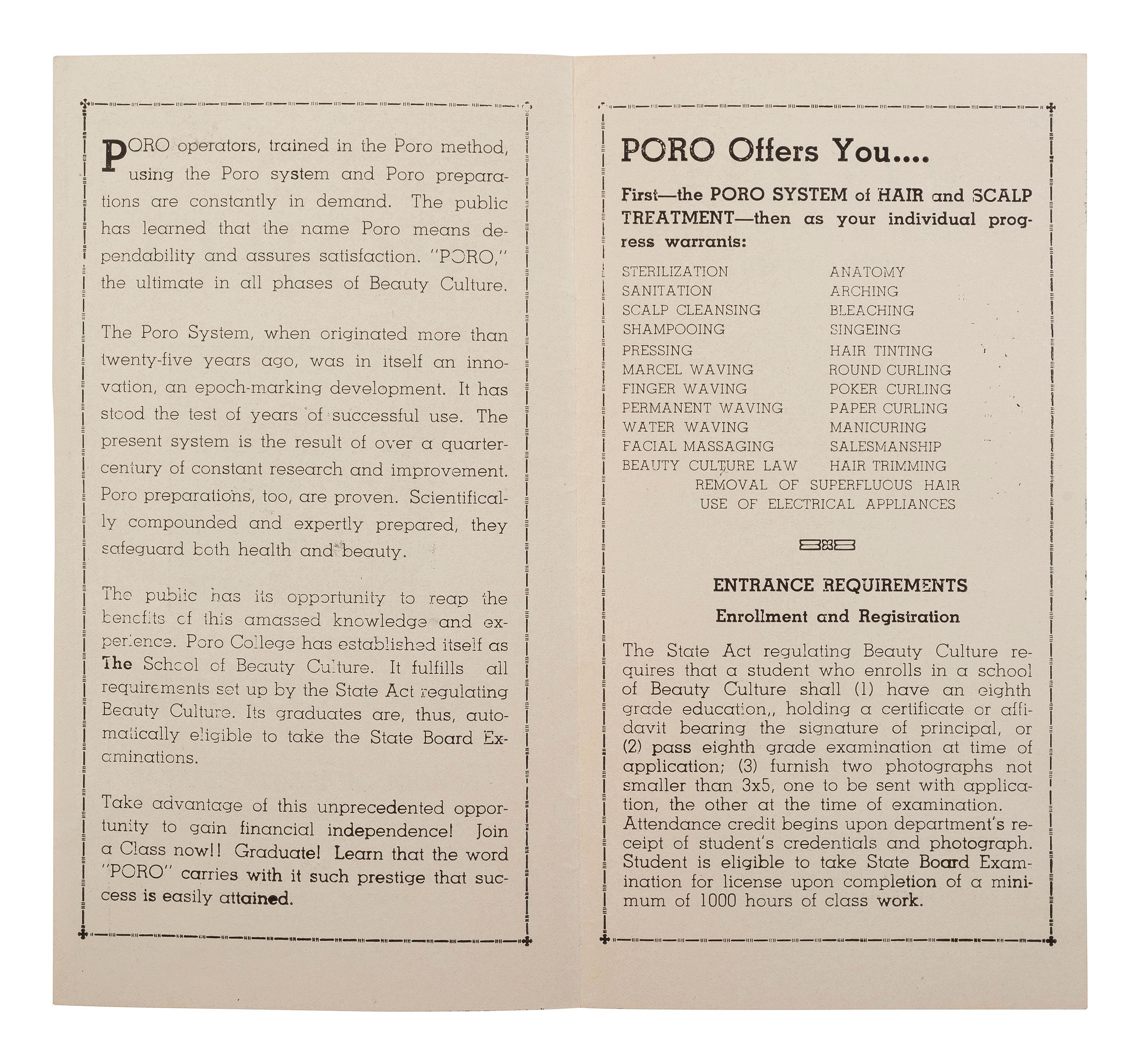[EDUCATION - MALONE, ANNIE M. (1869-1957)]. 2 items related to Poro College, Chicago, IL.