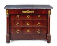 An Empire Gilt Bronze Mounted Mahogany Commode