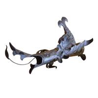 A Hammered Iron Dragon Form Downspout 35" W x 18" D x 21" H — Italy, 19th Century