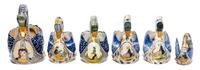 A Collection of Six Quimper Swan Form Pottery Bowls Length of longest 10 1/4 inches.