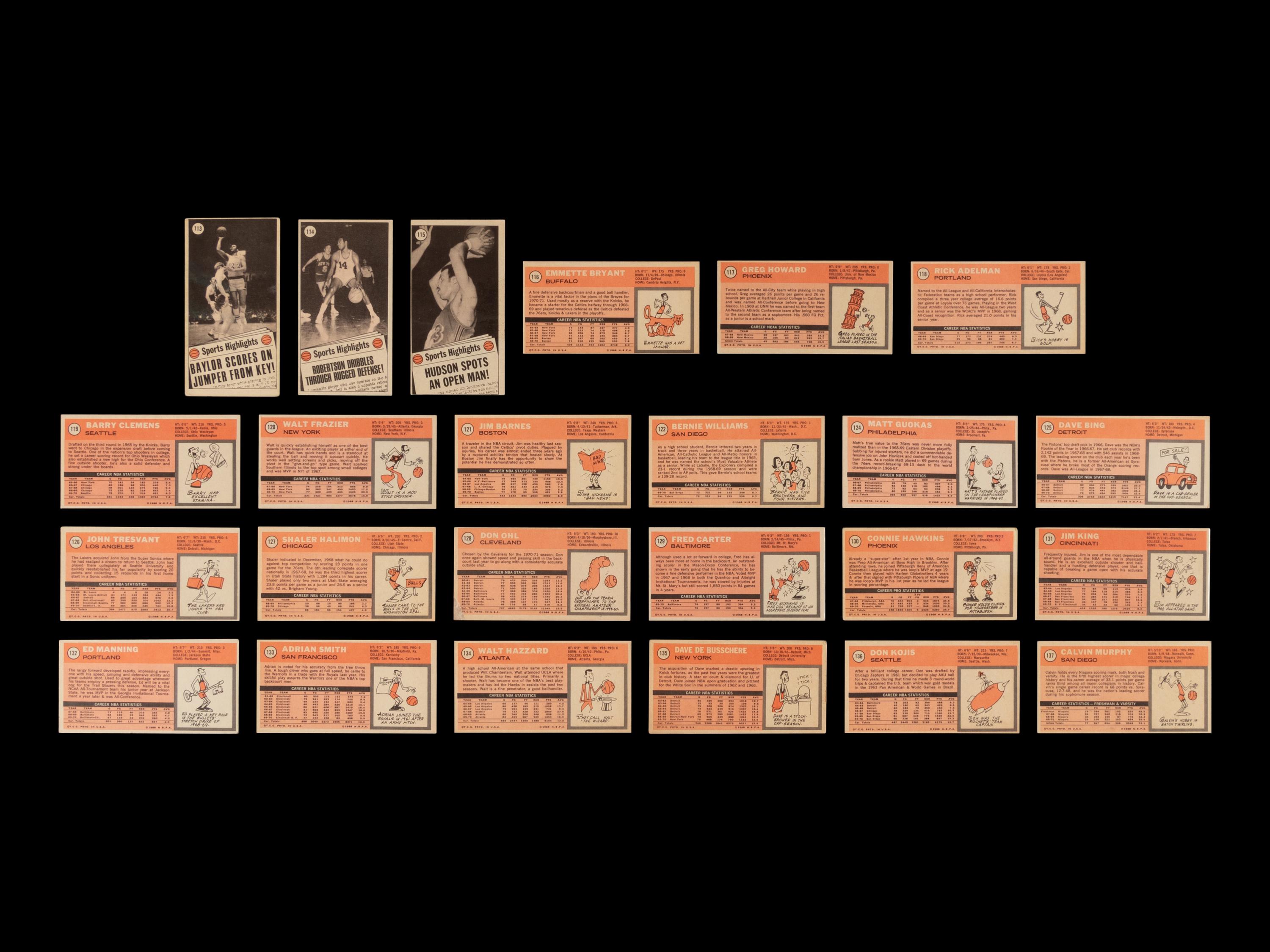 A Near Set of 1970-71 Topps Basketball Cards (172/175)