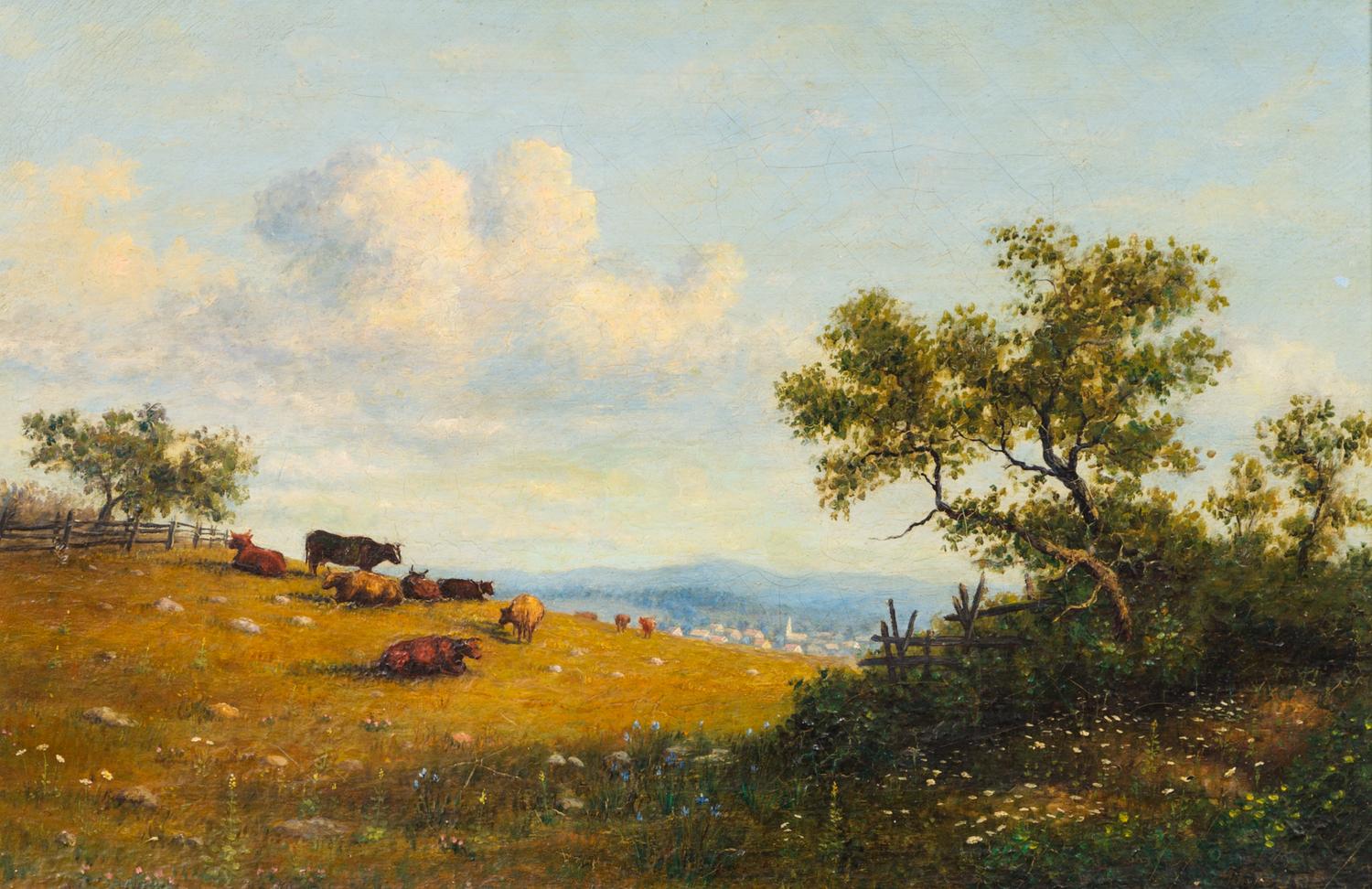 Hans Frederick Gude, (Norwegian, 1825–1903), Landscape with Cows