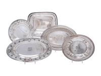 Five American Silver Serving Dishes