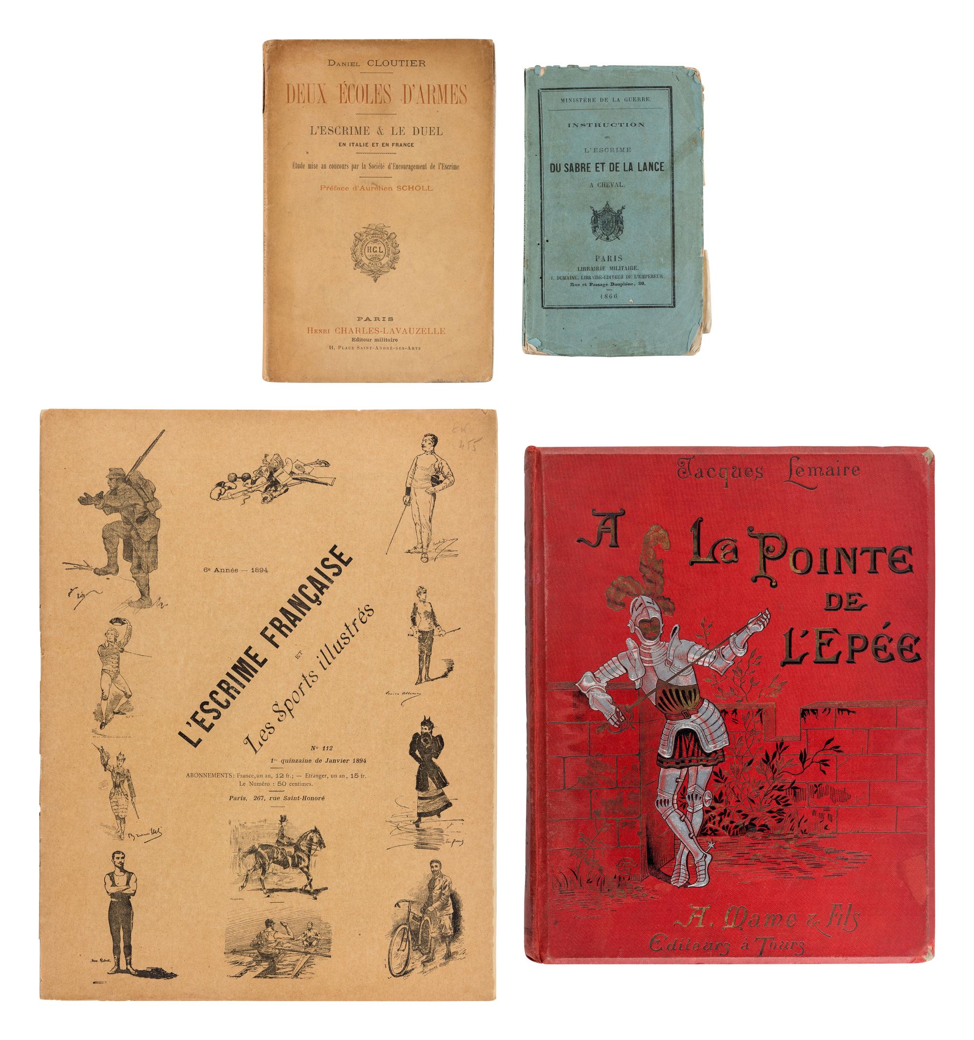[FENCING -- FRENCH]. A group of approximately 86 volumes about fencing in French, including: