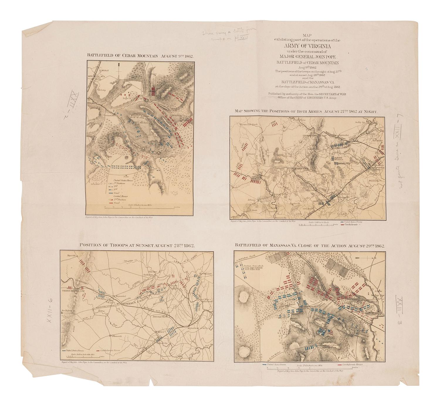 [CIVIL WAR]. A collection of more than 50 Civil War maps published ca 1860s-1870s.