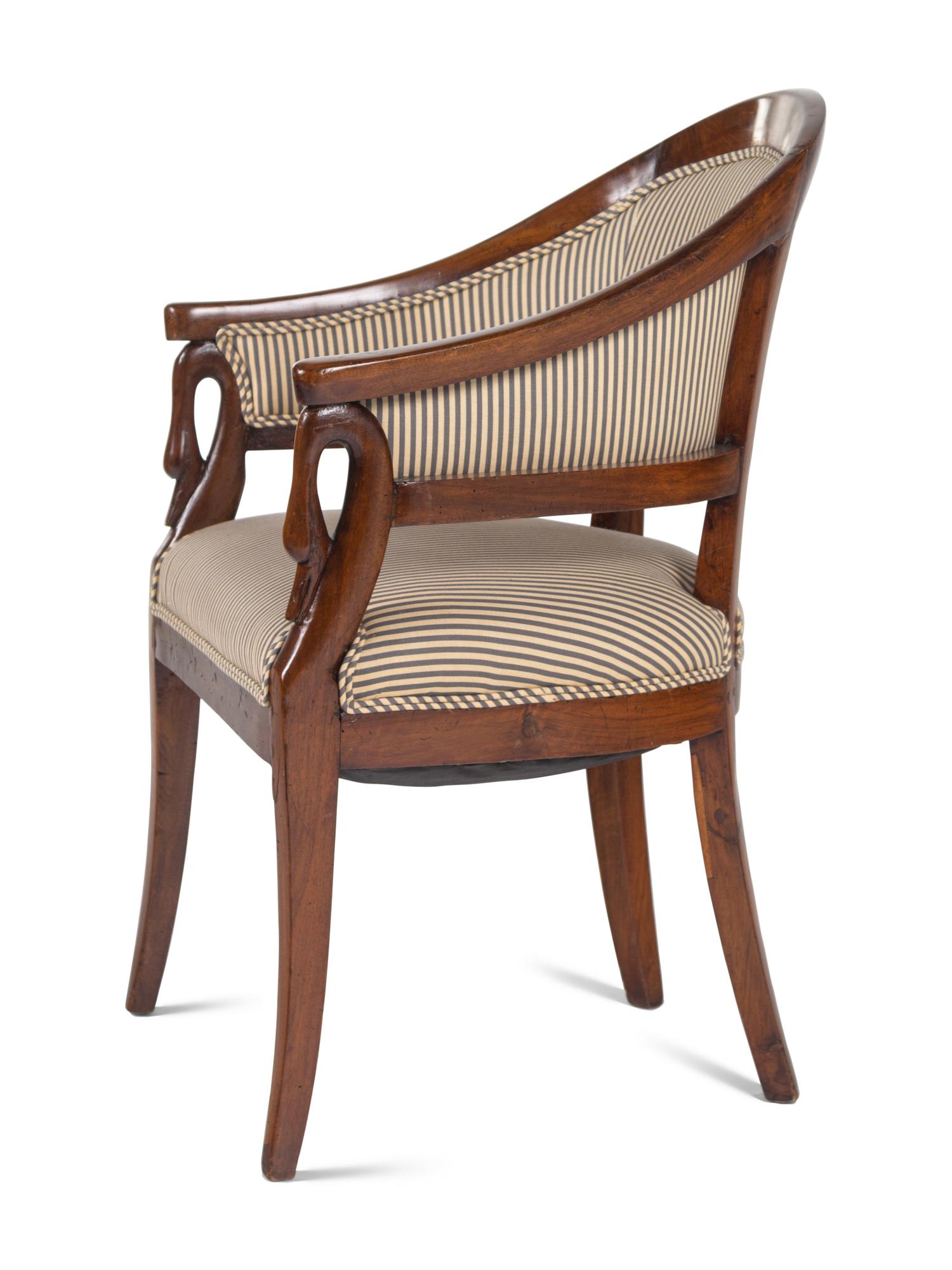 An Italian Empire Cherrywood Armchair