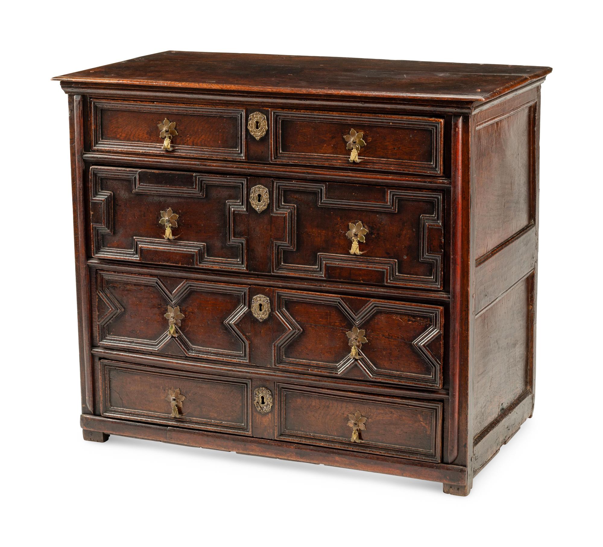 A Charles II Oak Chest of Drawers