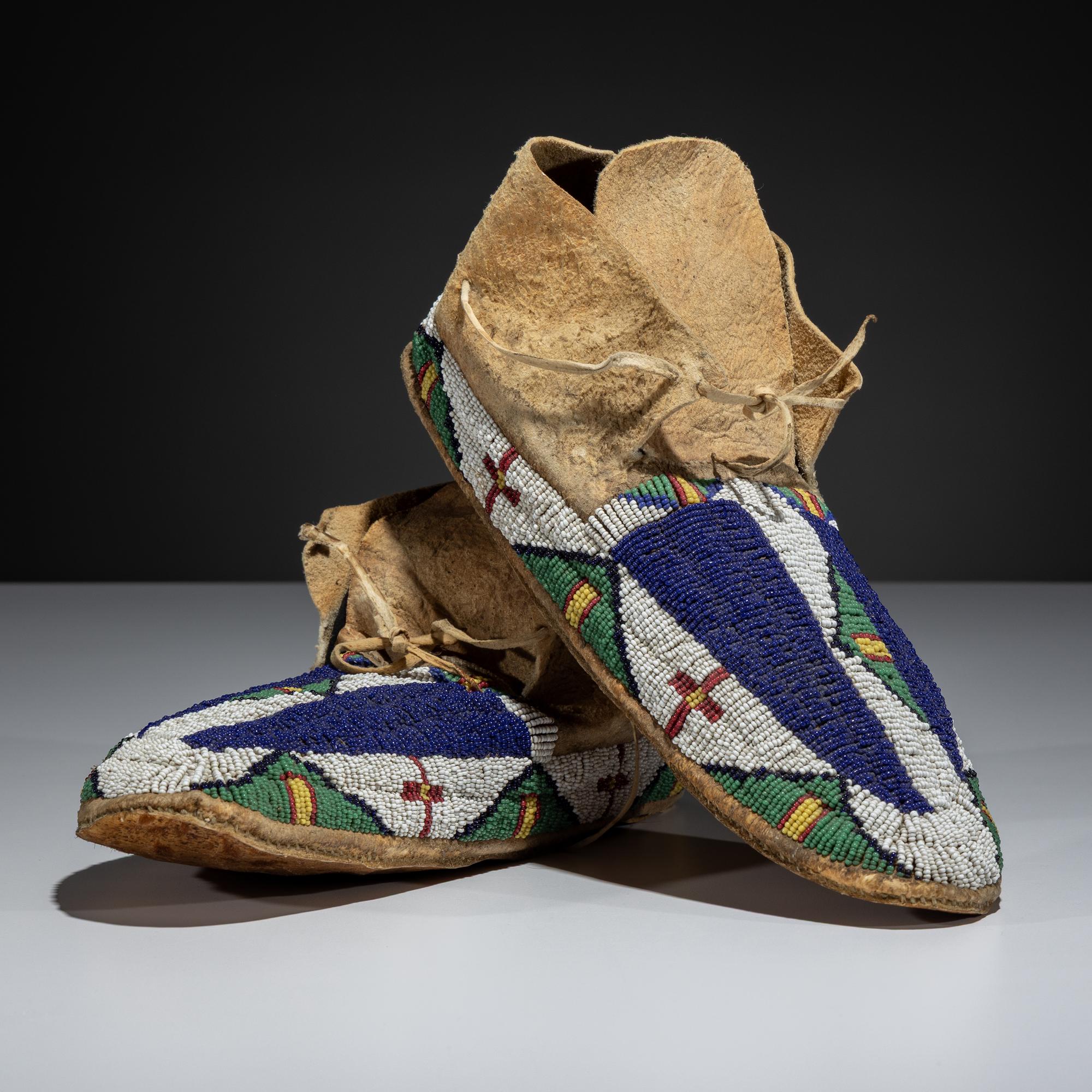 Sioux Beaded Hide Moccasins