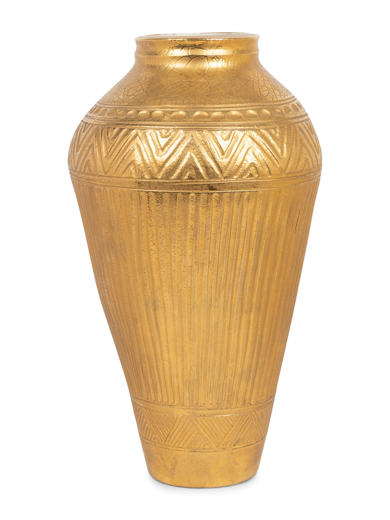 A Gilt Decorated Ceramic Vase