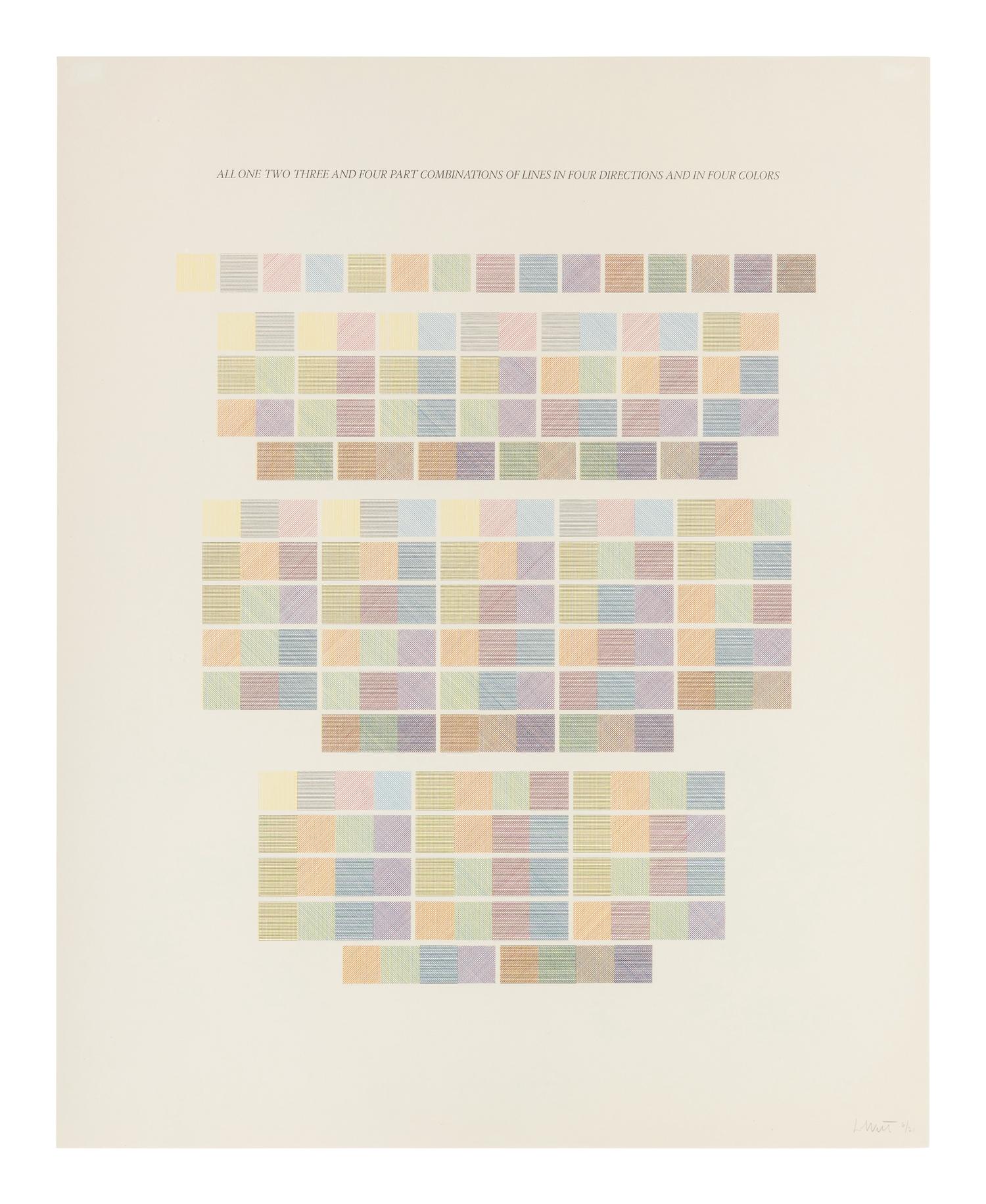 All One, Two, Three & Four Part Combinations of Lines in Four Directions (set of two), 1976