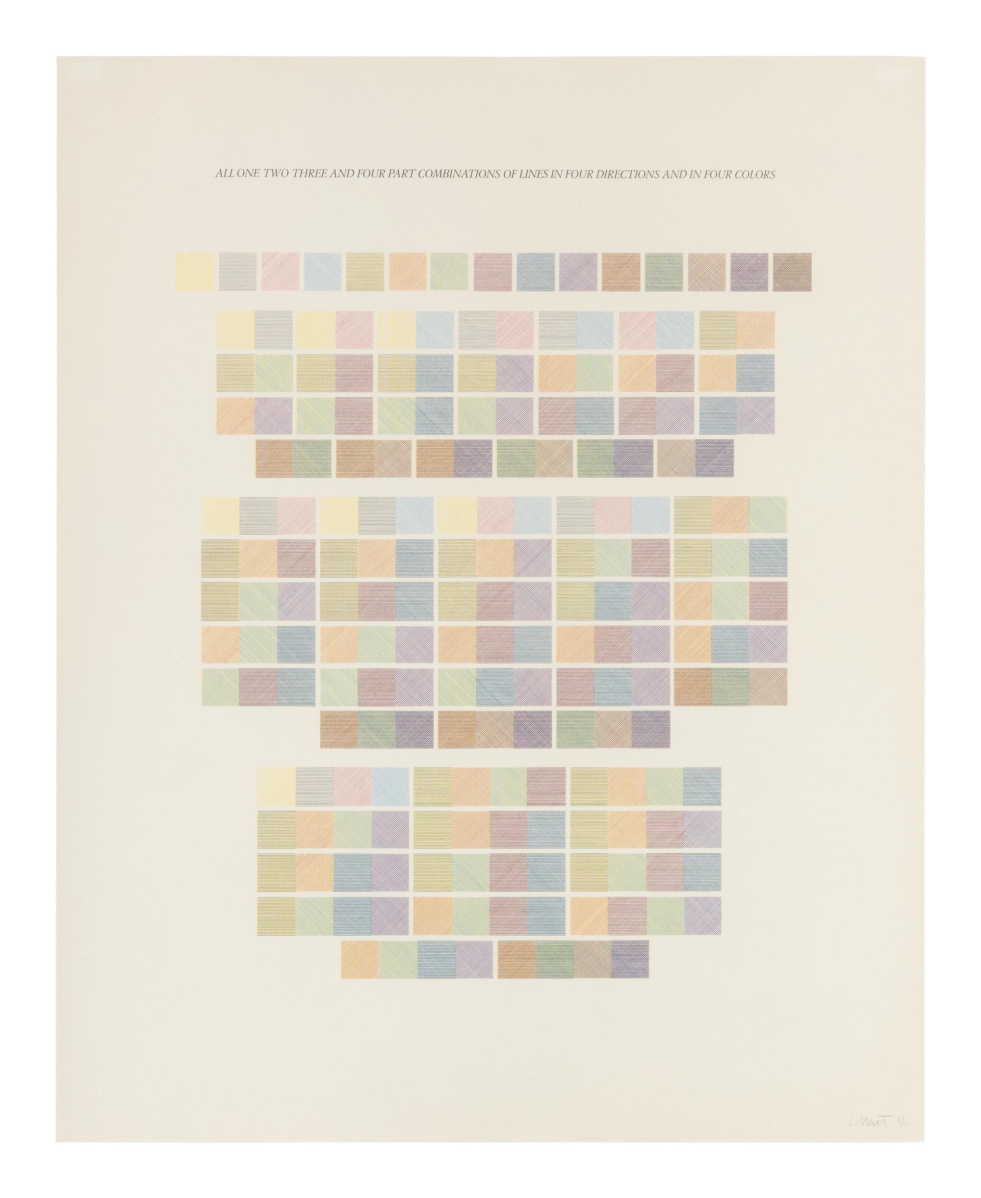 All One, Two, Three & Four Part Combinations of Lines in Four Directions (set of two), 1976
