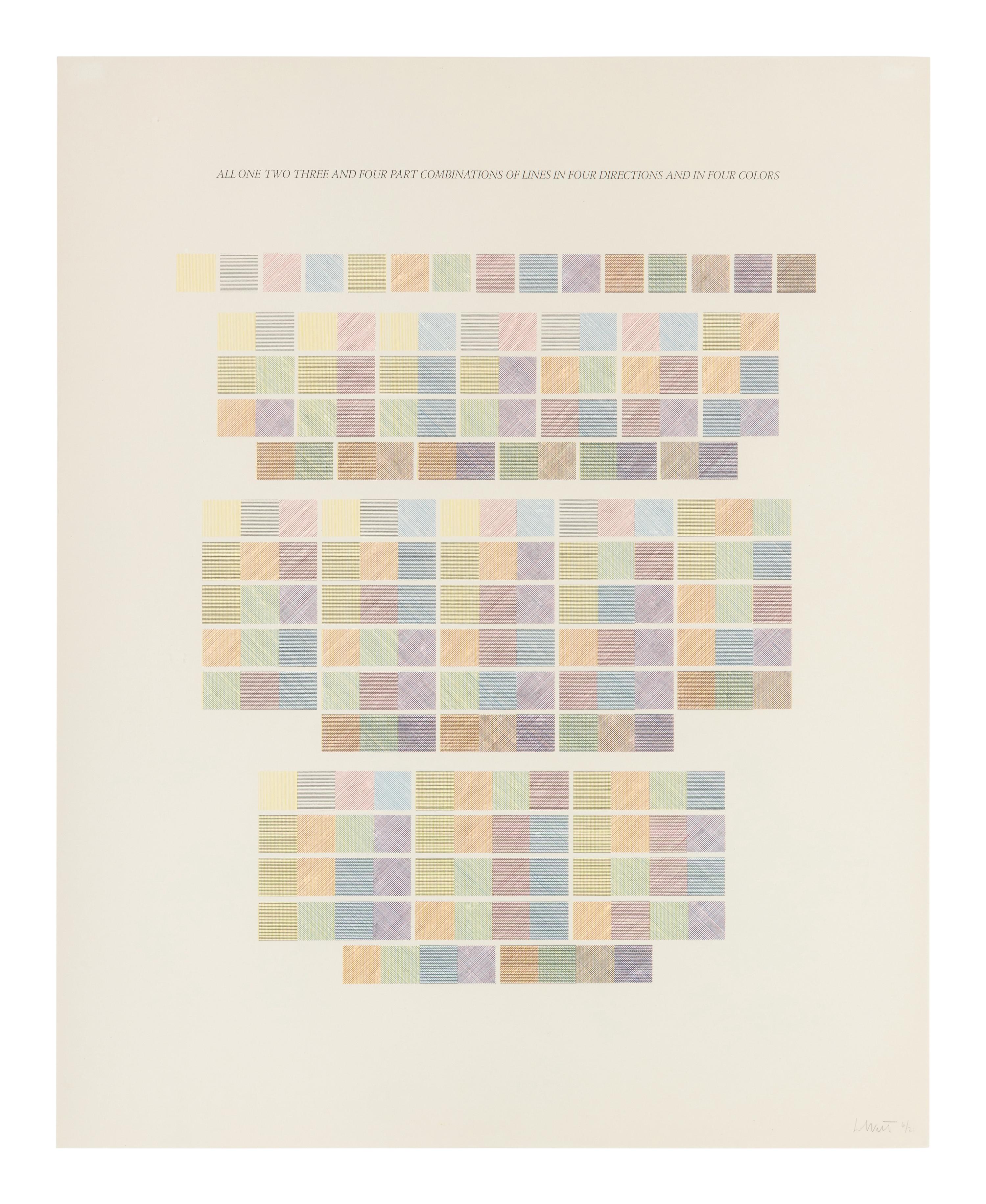All One, Two, Three & Four Part Combinations of Lines in Four Directions (set of two), 1976
