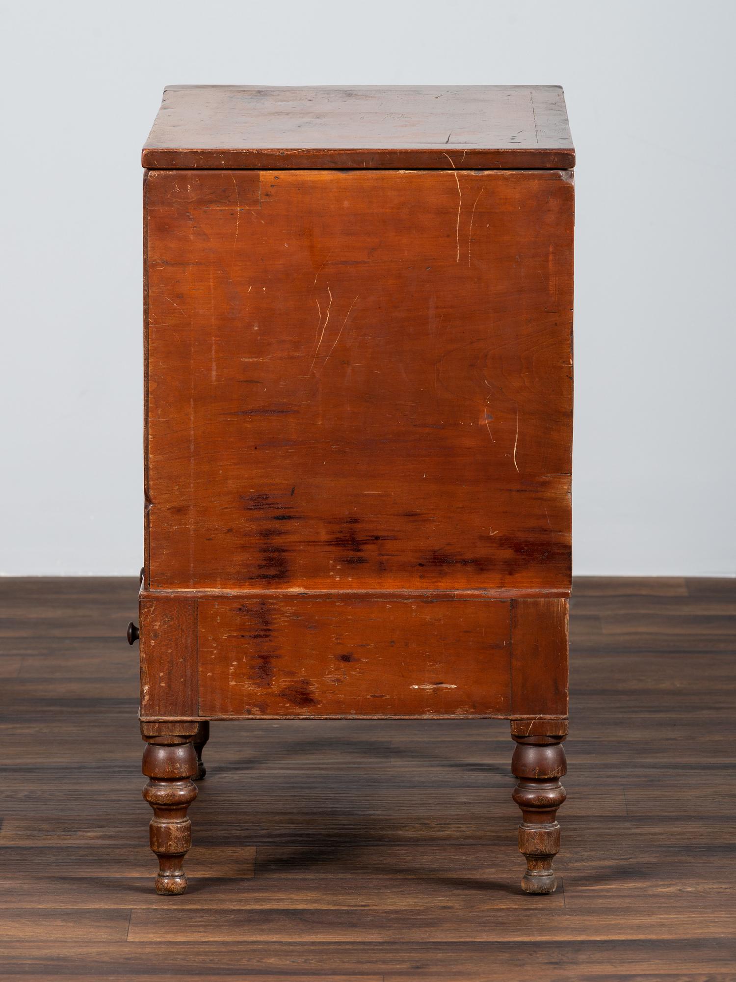 A Late Federal Cherrywood One-Drawer Sugar Chest