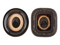 [EARLY PHOTOGRAPHY]. Two panotypes of men of varying ages including a French example.