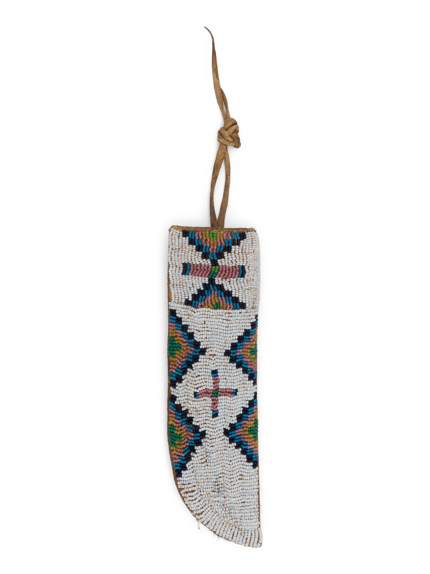Sioux / Cheyenne Beaded Hide Knife Sheath