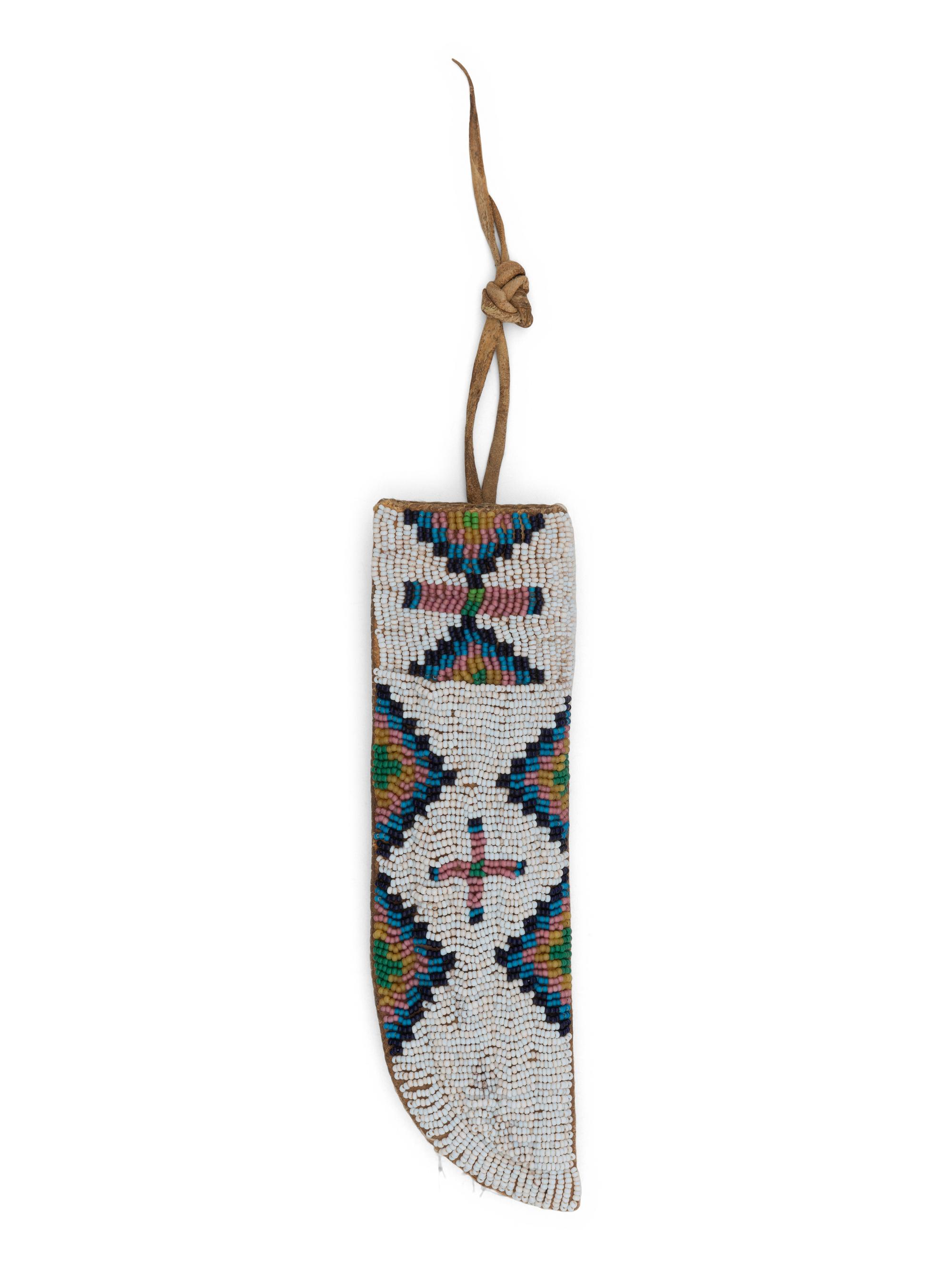 Sioux / Cheyenne Beaded Hide Knife Sheath