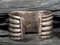 Navajo Ingot Cuff Bracelet, with Drilled Turquoise Stone, Collected by Hoffman Birney (1891-1958)