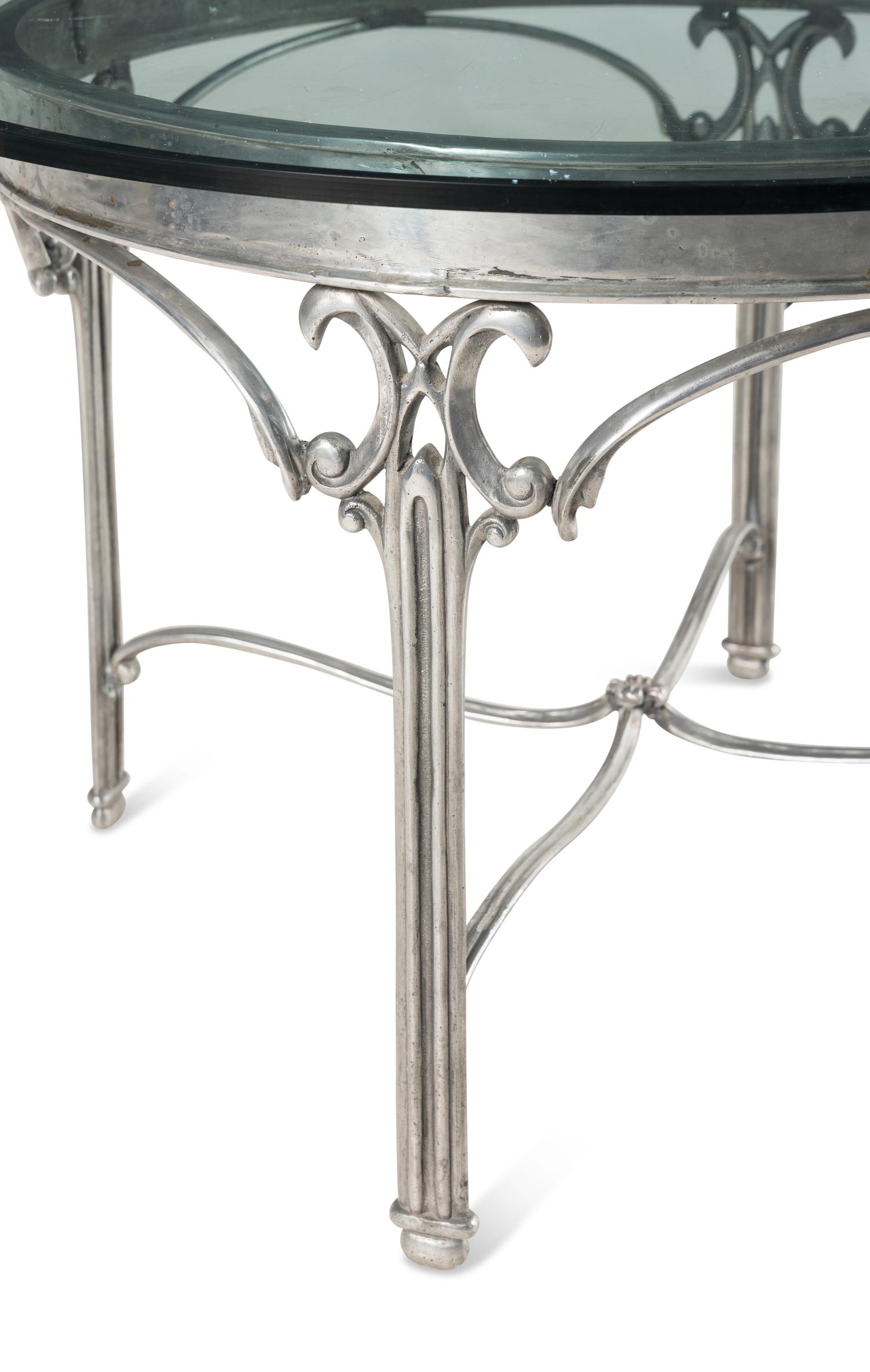 A Polished Steel Side Table