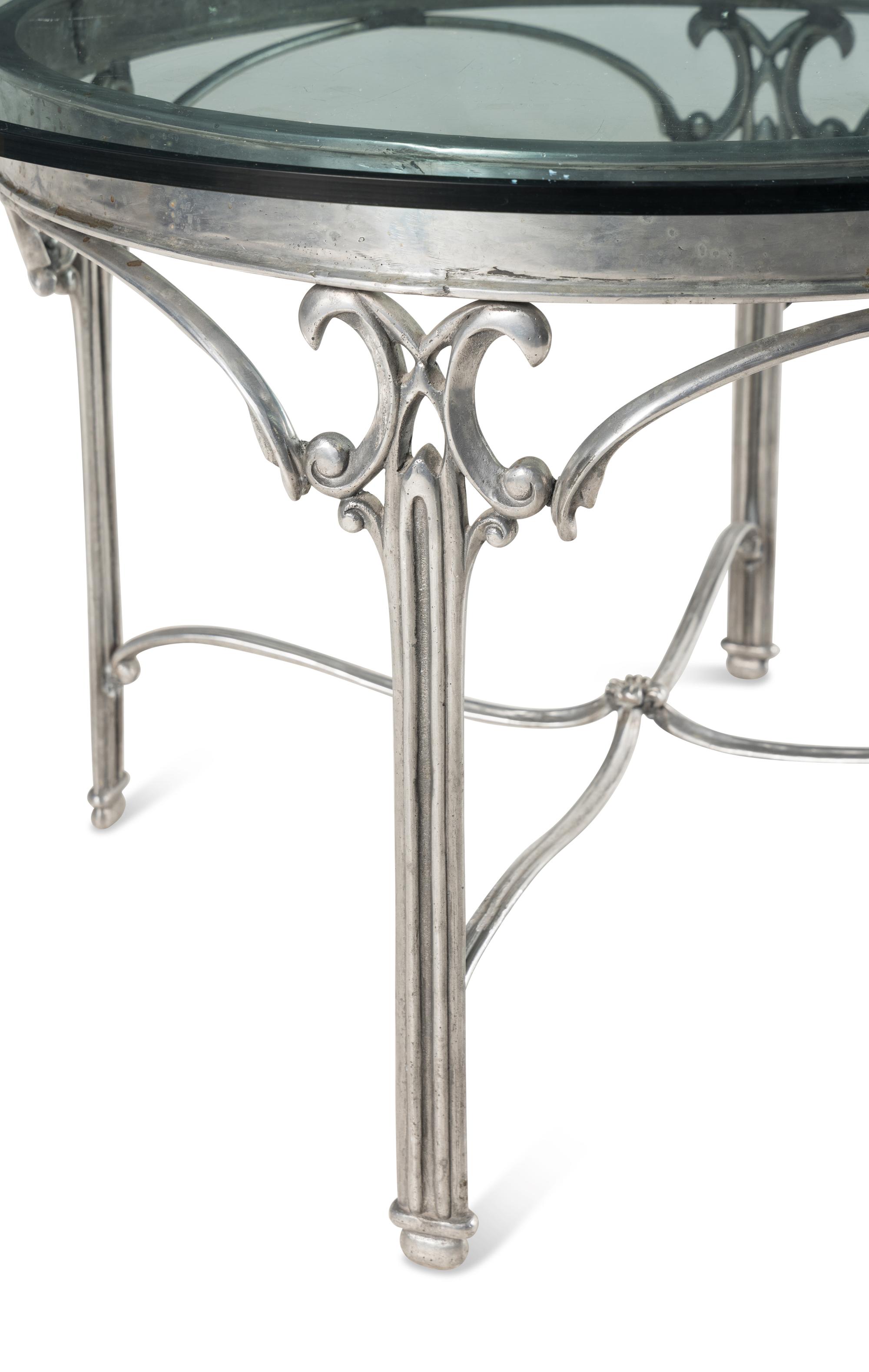 A Polished Steel Side Table