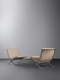 Pair of 'Barcelona' Lounge Chairs Knoll Associates, USA