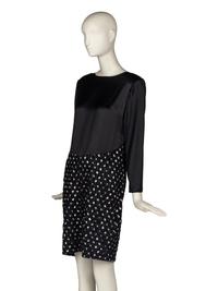 Geoffrey Beene Polka Dot Silk Dress and Jacket