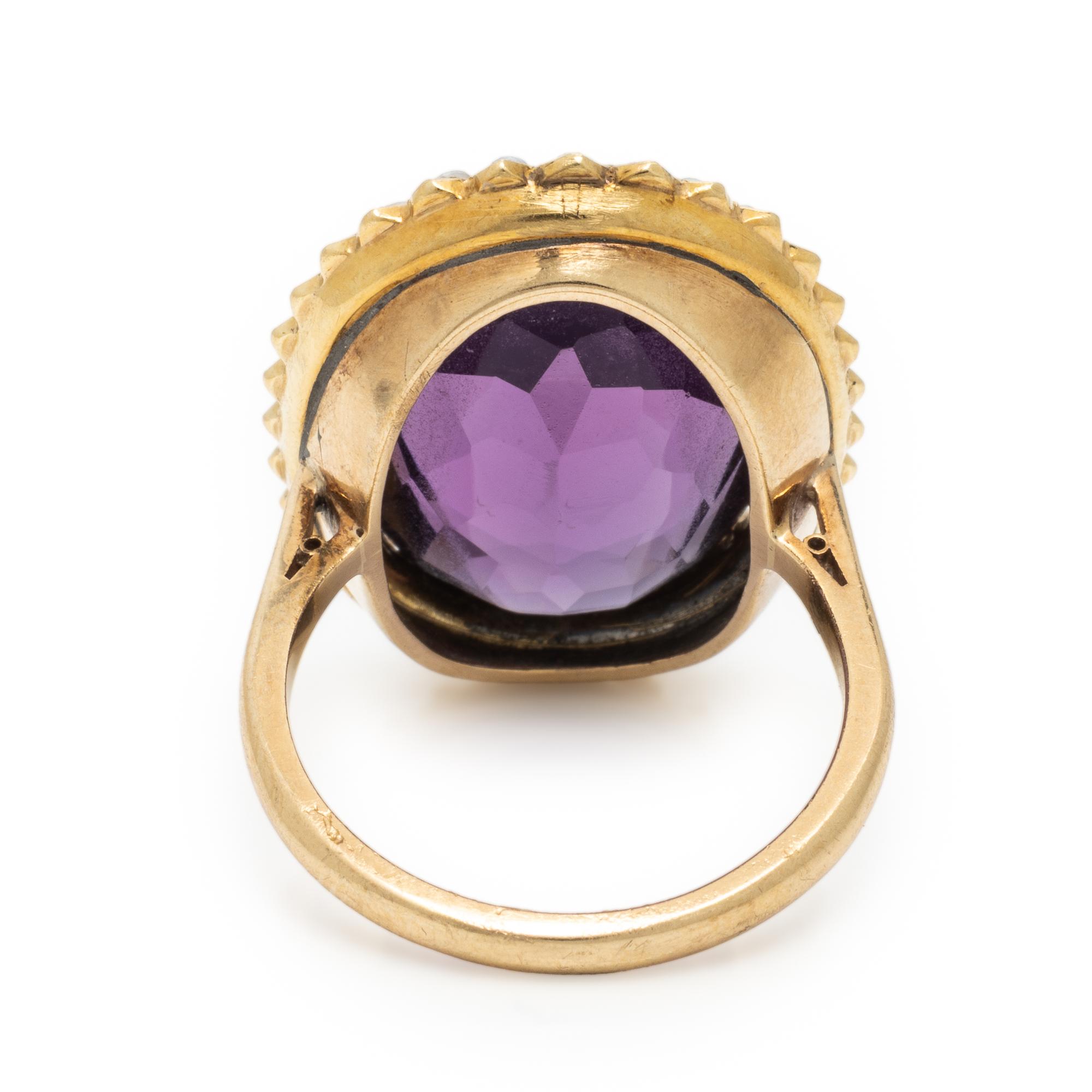 Amethyst and Yellow Gold Earrings and Ring