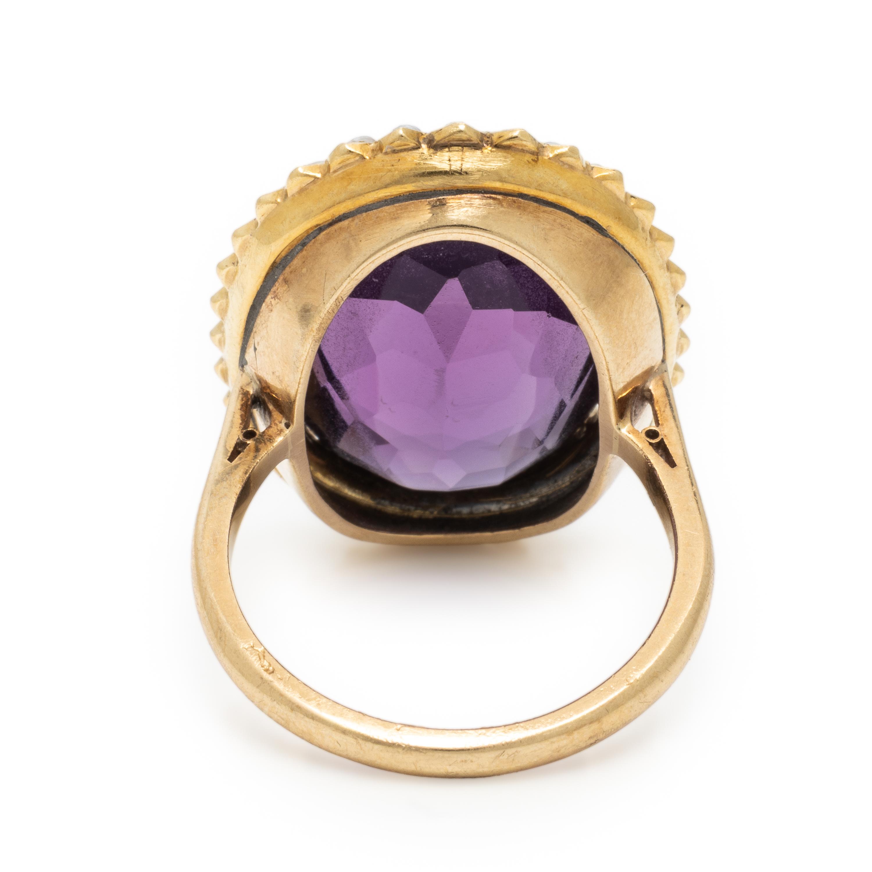 Amethyst and Yellow Gold Earrings and Ring