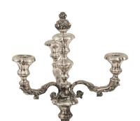 A Pair of Austro-Hungarian Silver Three-Light Candelabra