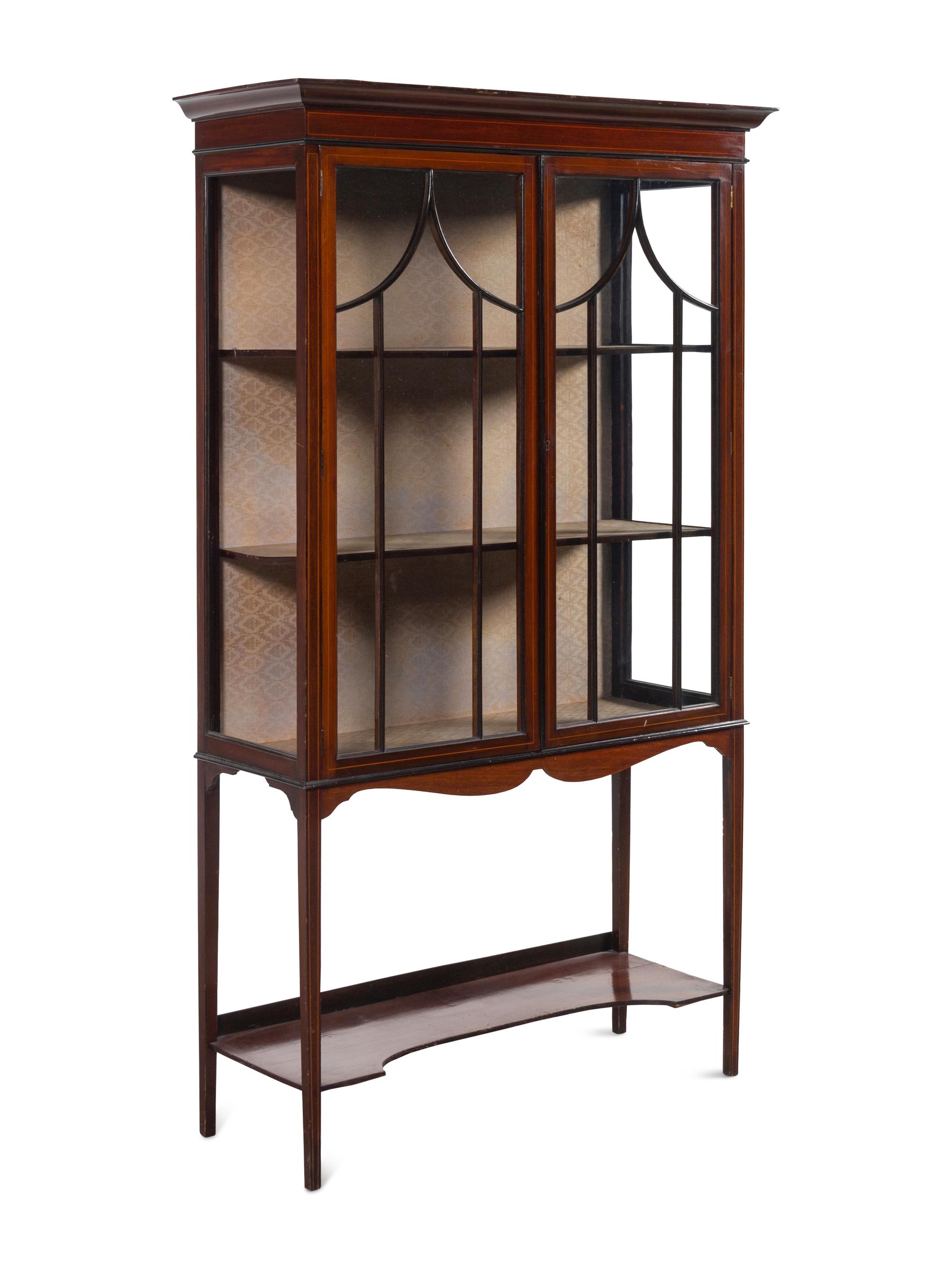 An Edwardian Mahogany Vitrine Cabinet