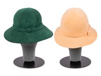 Two Halston Ultrasuede Bucket Hats, 1972