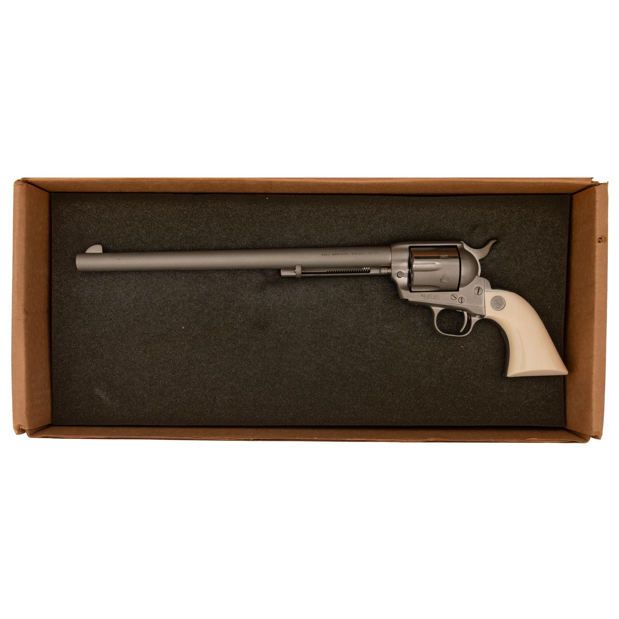 *Nickel Colt Buntline Special 44-40 Single Action Army Revolver in Cardboard Box