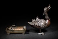 Two Japanese Bronze Incense Burners